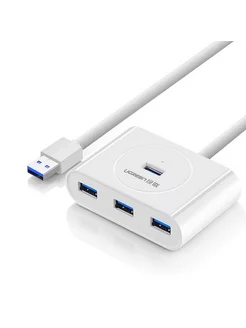 

USB-концентратор UGREEN CR113, 4xUSB 3.0, белый + 1m (20283), CR113