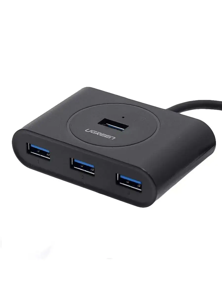 USB-концентратор UGREEN CR113, 4xUSB 3.0, черный + 1m (20291)