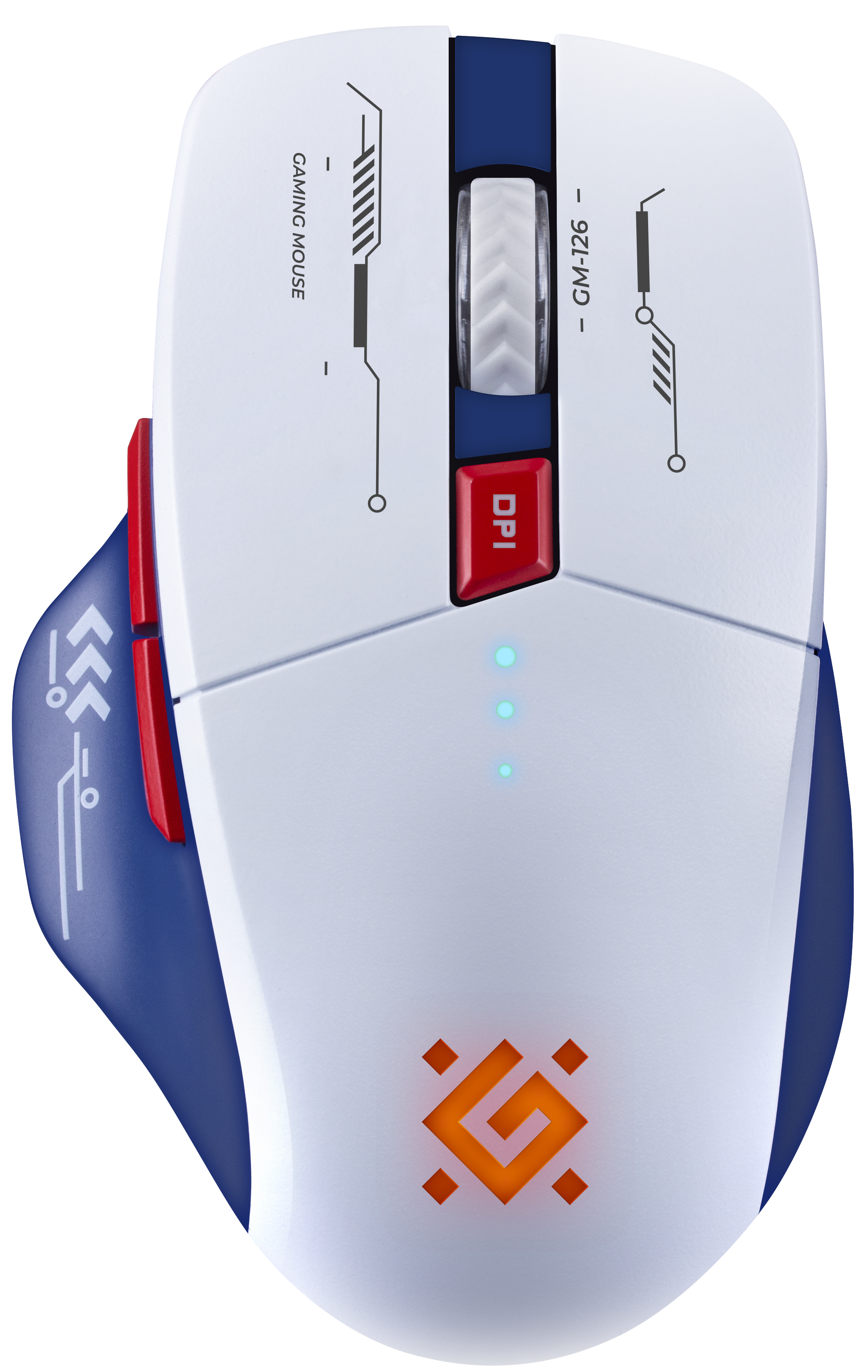 

Мышь беспроводная Defender TISA GM-126, 1600dpi, оптическая светодиодная, Bluetooth/Радиоканал, белый/синий (52126), TISA GM-126
