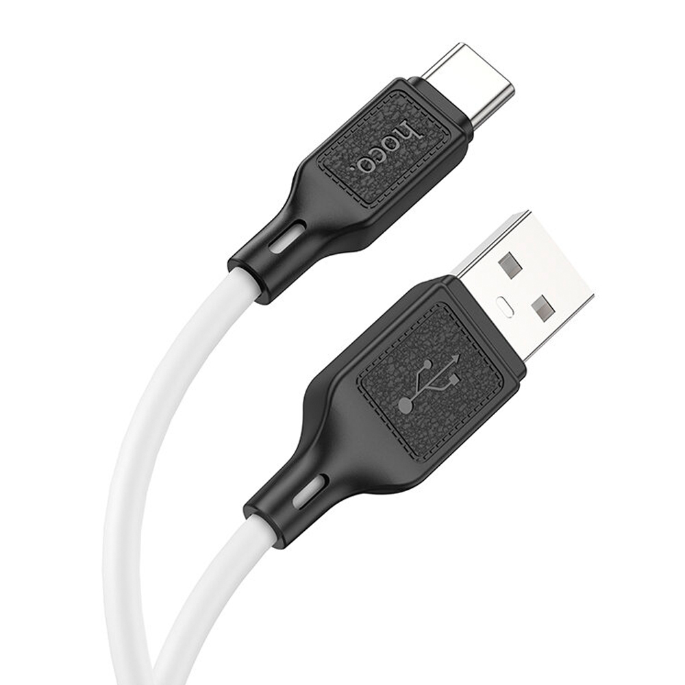 

Кабель USB Type-C-USB Type-C, 1 м, белый/черный, HOCO X90 Silicone, X90 Silicone