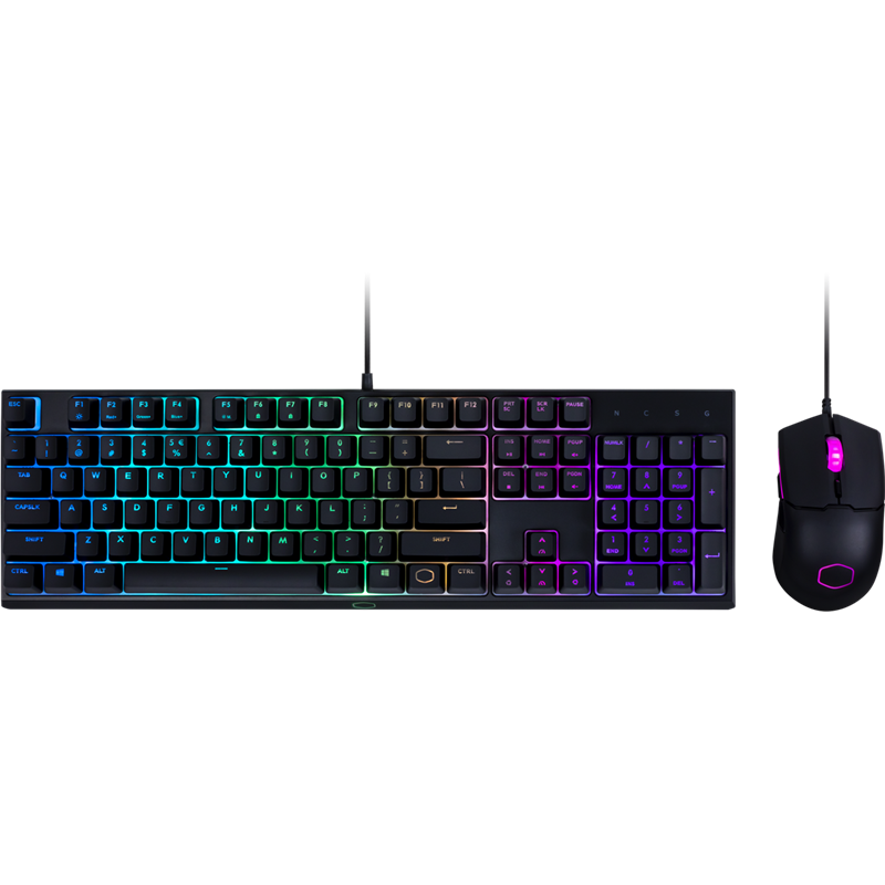 

Клавиатура + мышь Cooler Master MasterSet MS110, USB, черный (MS-110-KKMF3-RU), MasterSet MS110