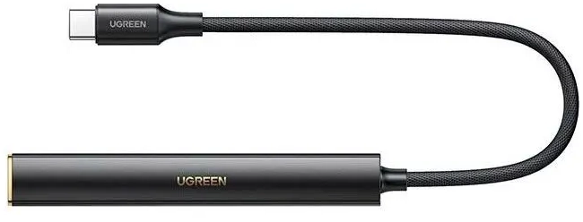 Кабель-переходник (адаптер) USB Type-C(M)-Jack 3.5mm(F), 15 см, черный, UGREEN CM545 (90217)