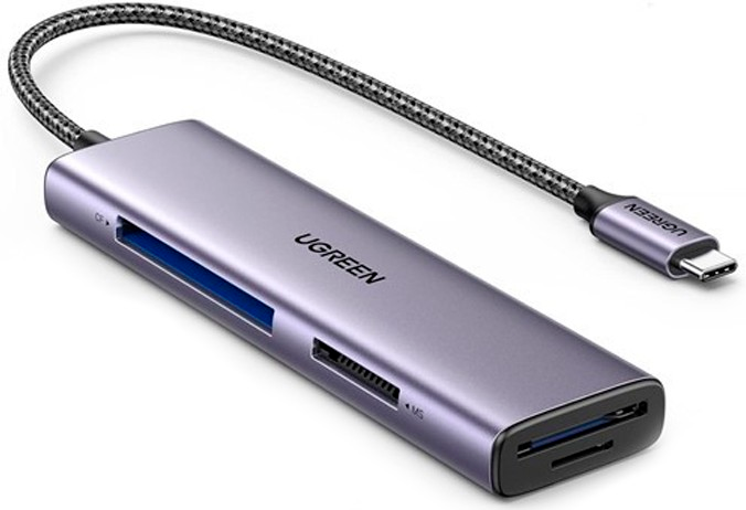 

Картридер внешний UGREEN CM627, Compact Flash (CF), Memory Stick (MS), SD, TransFlash (TF), USB Type-C, серый (15307_), CM627