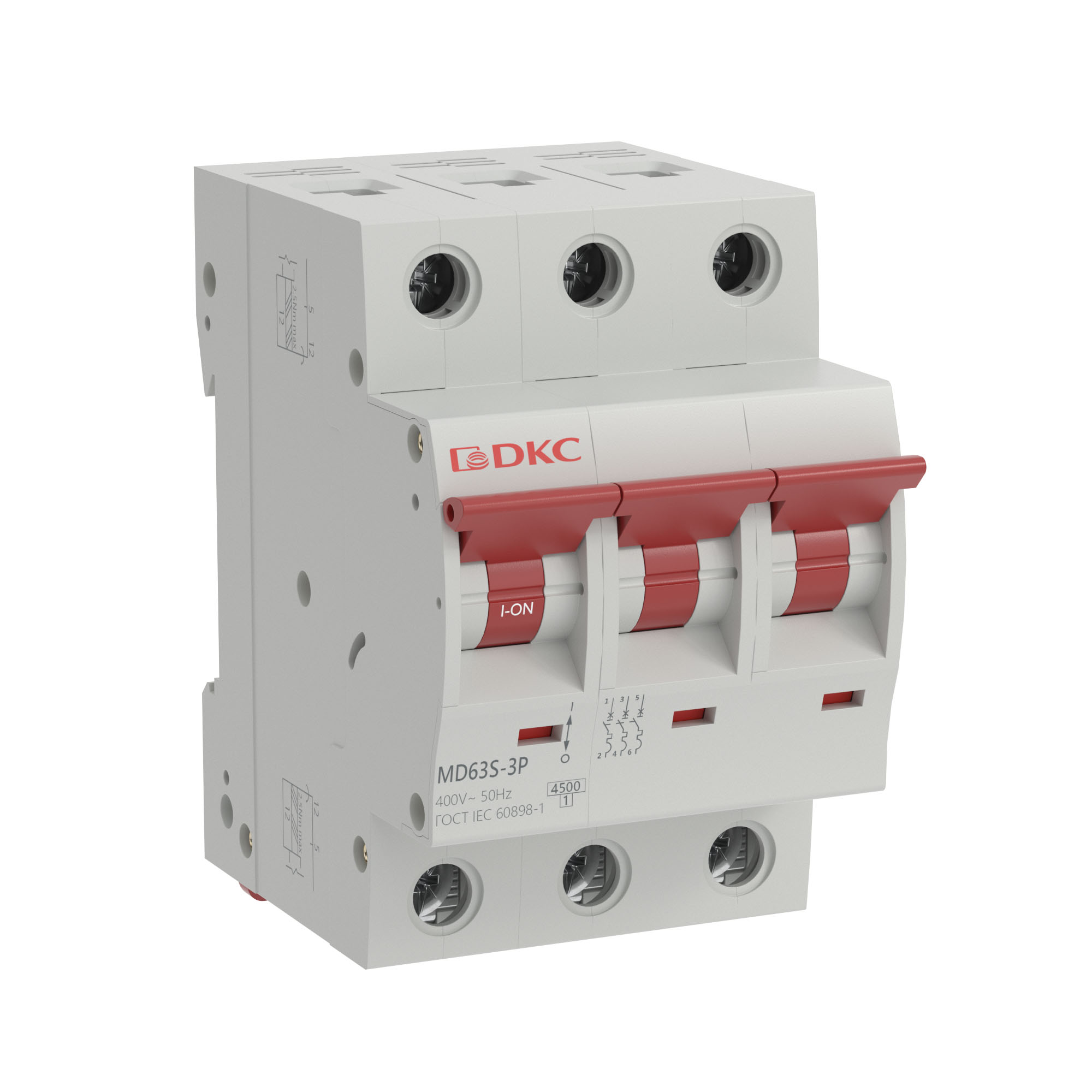 

Выключатель автоматический DKC MD63S-3PC10 YON max трехполюсный (3P/3П) 10А C 4.5кА (MD63S-3PC10), MD63S-3PC10