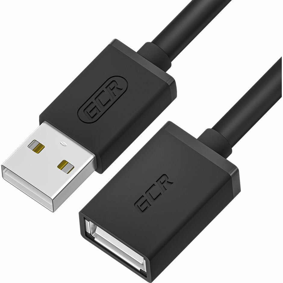 Кабель-удлинитель USB 2.0(Af)-USB 2.0(Am), 50 см, черный, Greenconnect (GCR-55067)