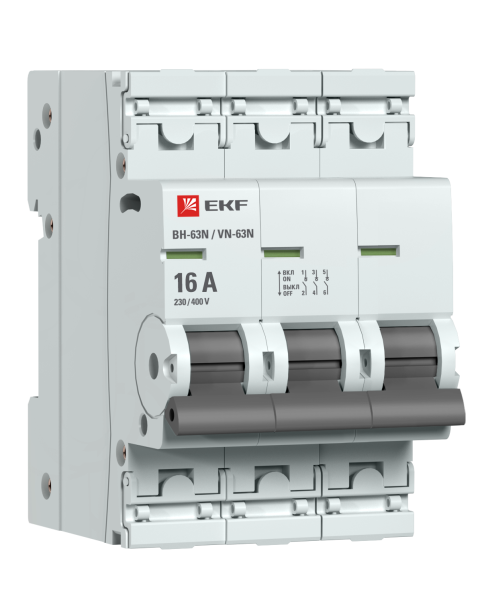 Выключатель нагрузки 3P 16А, EKF PROxima ВН-63N (S63316)