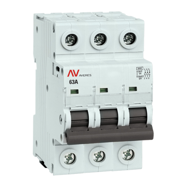 

Выключатель нагрузки 3P 63А, EKF AVERES AVN (avn-3-63-av), AVN