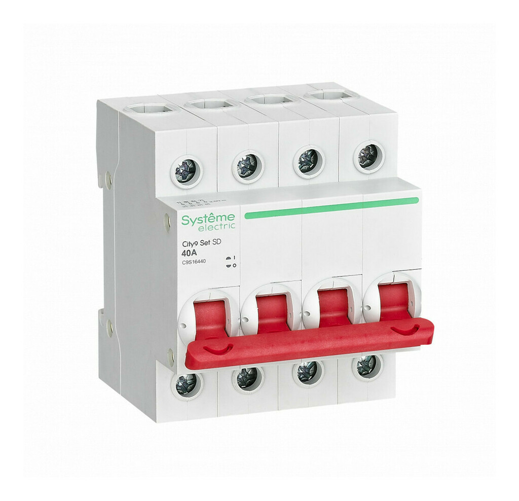 Выключатель нагрузки 4P 40А, Systeme Electric City9 C9S16440 (C9S16440)
