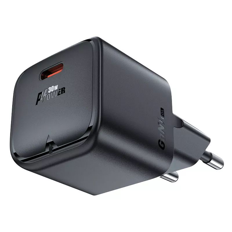 

Сетевое зарядное устройство Acefast A77 mini 30 Вт, EU, USB type-C, Quick Charge, PD, черный (AF-A77-BK), A77 mini
