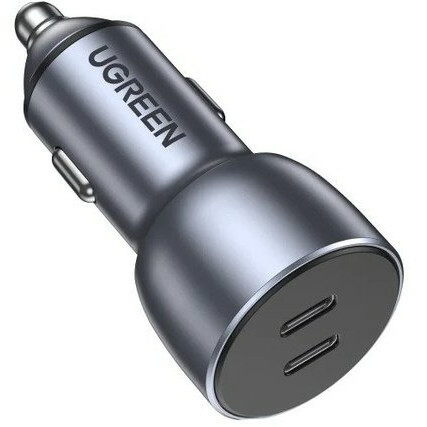 Автомобильное зарядное устройство UGREEN CD213, 2xUSB Type C, 3А, 36 Вт, QC, PD, серый (70594)