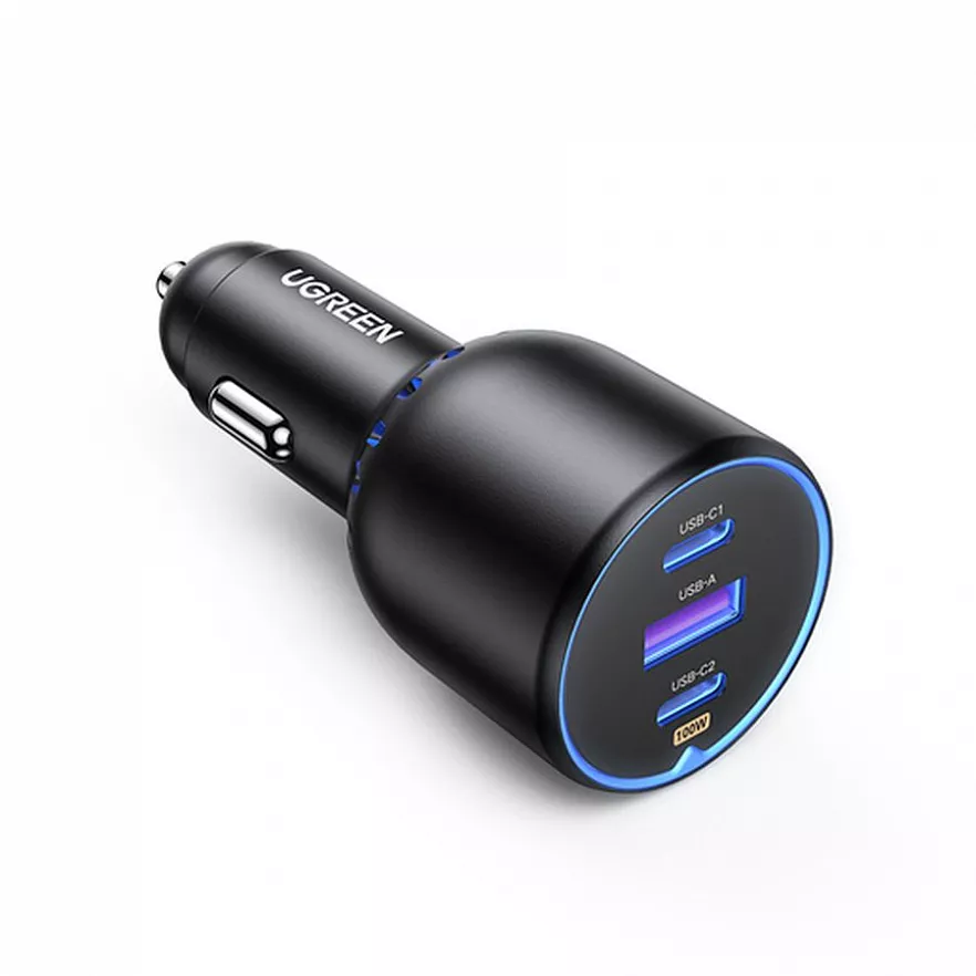 

Автомобильное зарядное устройство UGREEN CD293, USB, 2xUSB Type C, 130 Вт, QC, PD, черный (90413_), CD293