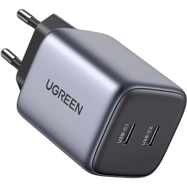 

Сетевое зарядное устройство UGREEN CD294 45 Вт, EU, 2xUSB type-C, Quick Charge, PD, серый (90573), CD294