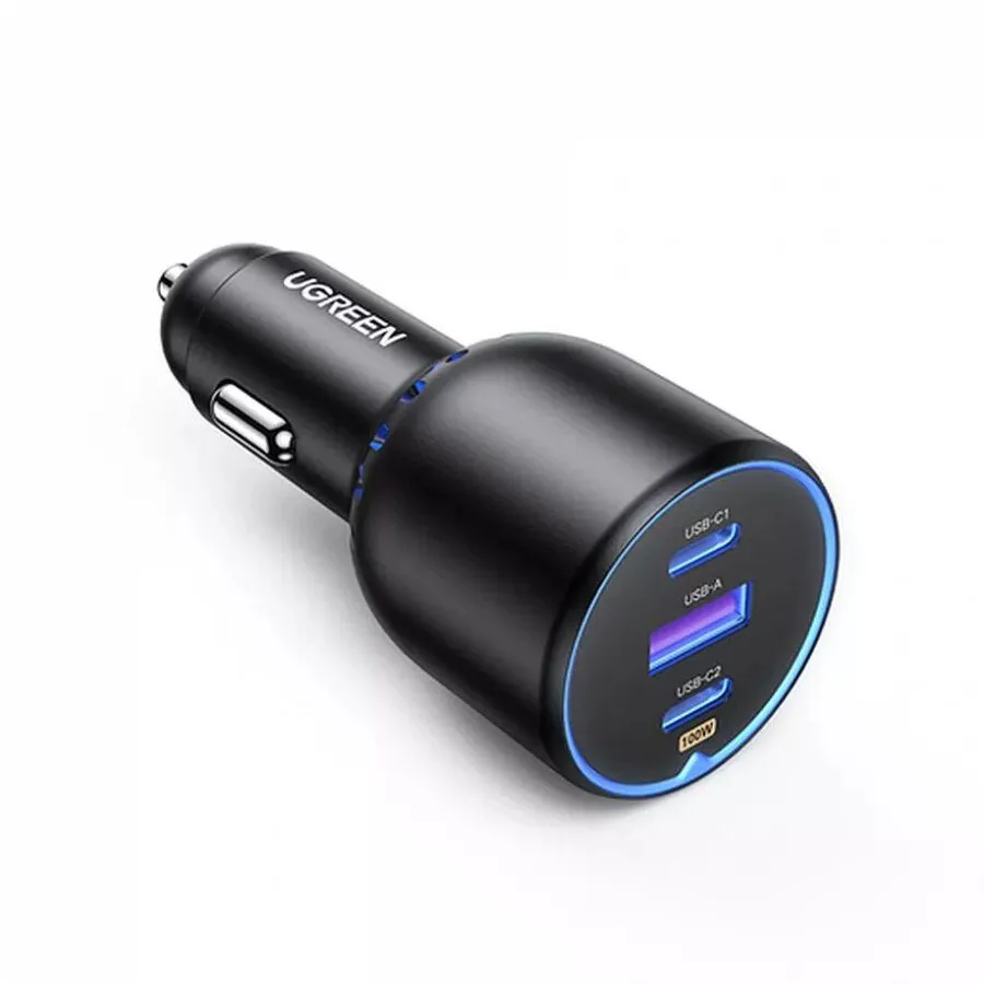 Автомобильное зарядное устройство UGREEN EC705, USB, 2xUSB Type C, 130 Вт, QC, PD, серый (35025_)