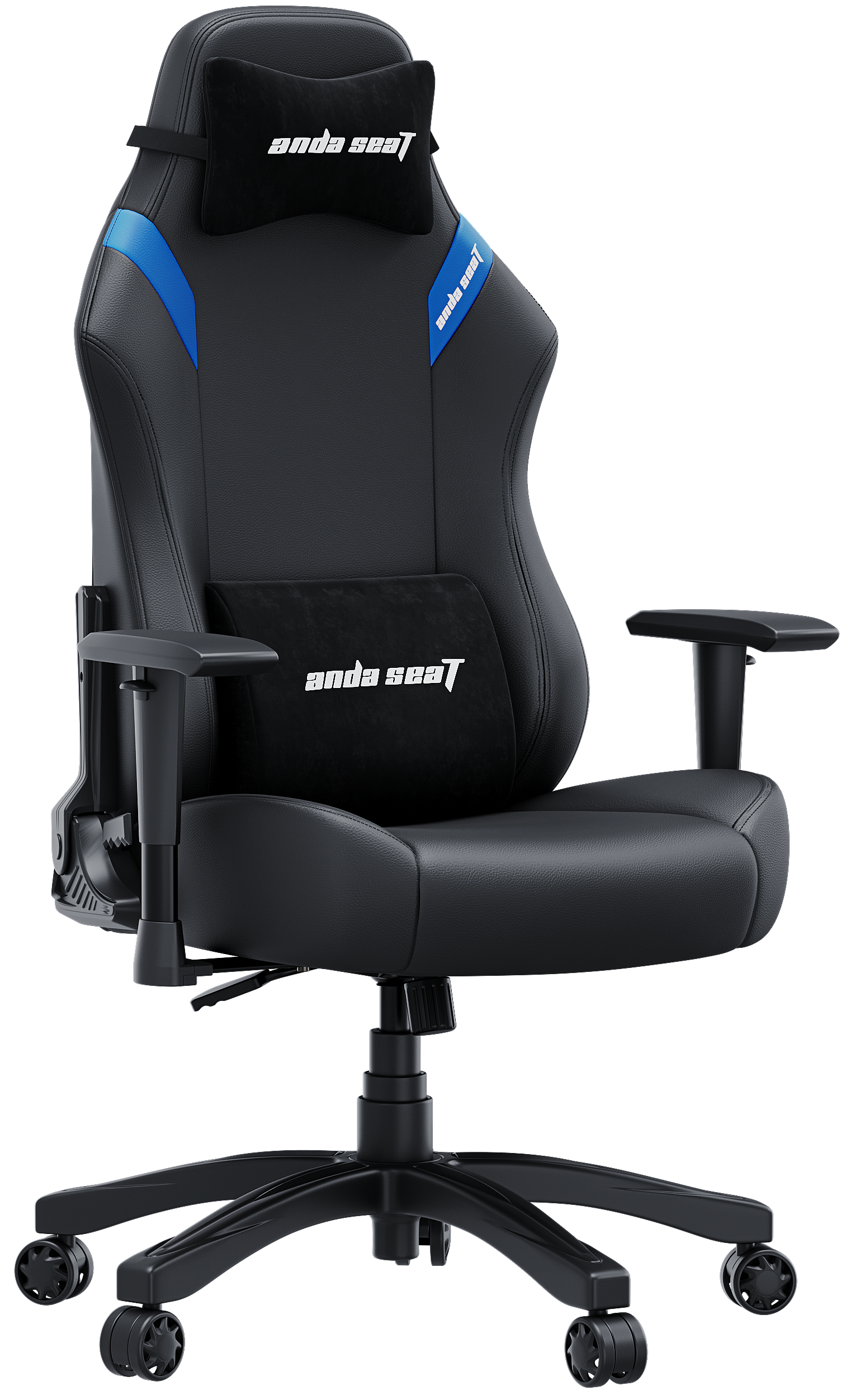 Кресло игровое Anda Seat Luna, черный/синий (AD18-44-BS-PV), цвет черный/синий