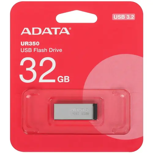 Флешка 32Gb USB 3.2 Gen 1 ADATA UR350, серый/черный (UR350-32G-RSR/BK), цвет серый/черный