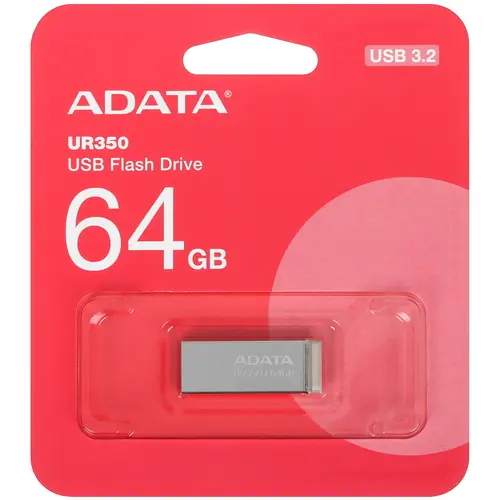 Флешка 64Gb USB 3.2 Gen 1 ADATA UR350, серый/коричневый (UR350-64G-RSR/BG), цвет серый/коричневый