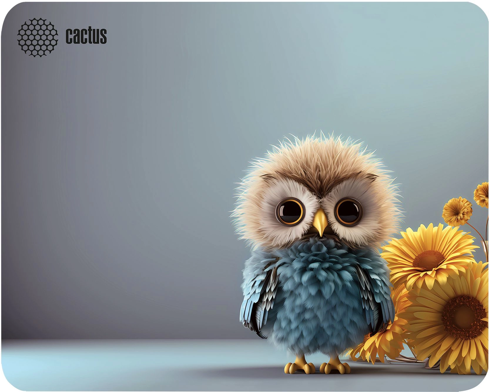 Коврик для мыши Cactus Owl gray, 300x250x3мм, принт (CS-MP-D12M) - фото 1