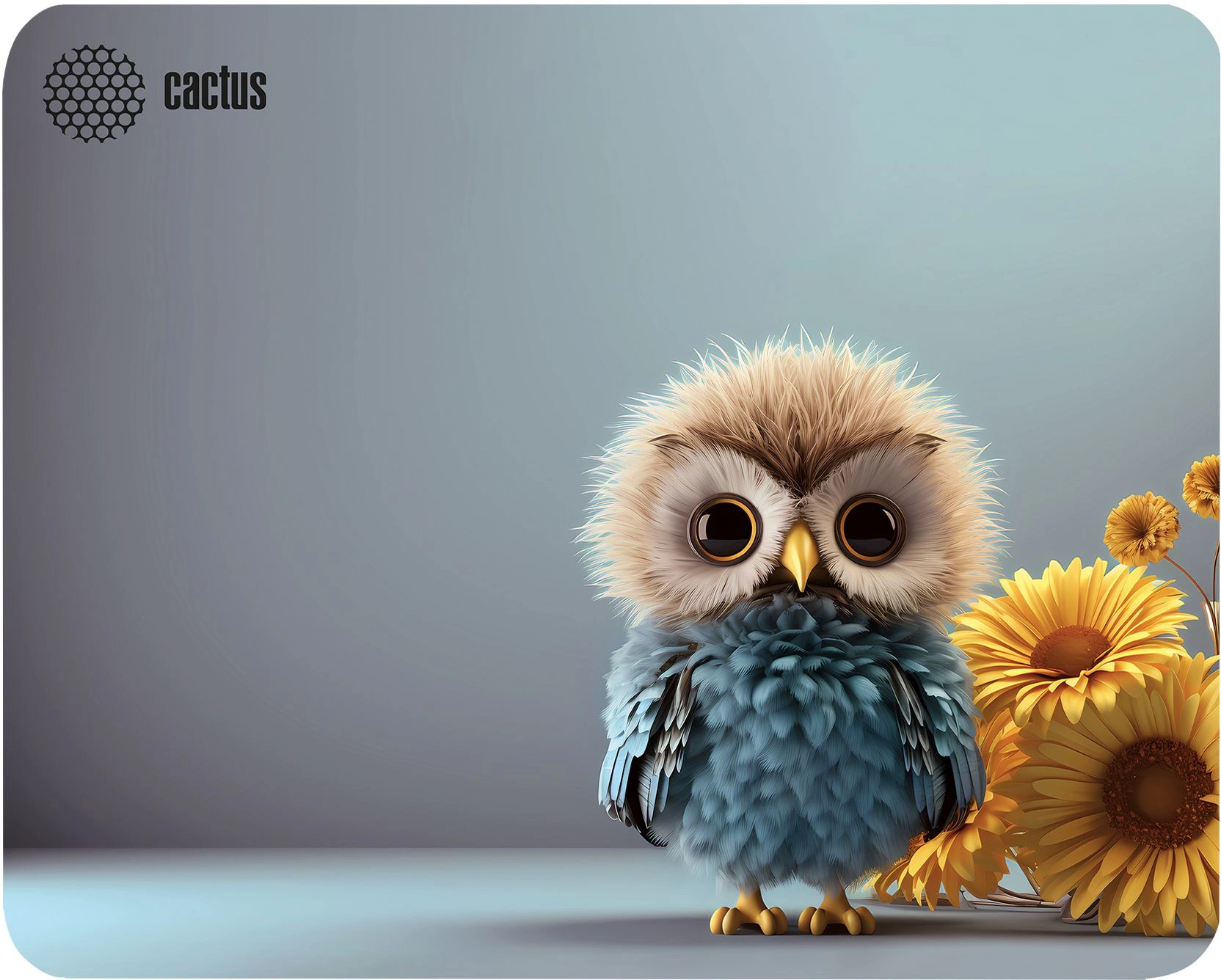 Коврик для мыши Cactus Owl gray, 300x250x3мм, принт (CS-MP-D12M)