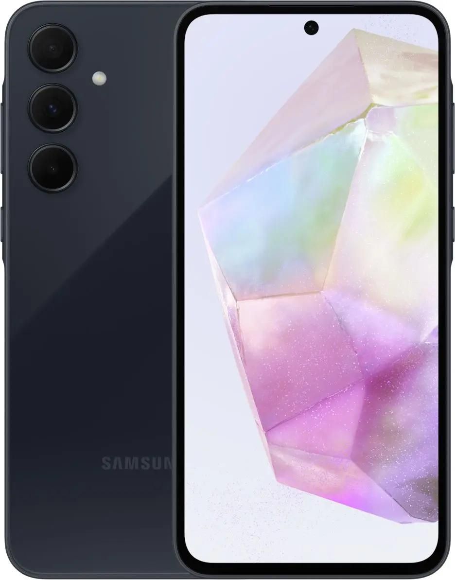 

Смартфон Samsung Galaxy A35 5G, 6.6" 1080x2340 Super AMOLED, Samsung Exynos 1380, 8Gb RAM, 256Gb, 3G/4G/5G, NFC, Wi-Fi, BT, 3xCam, 2-Sim, 5000 мА⋅ч, USB Type-C, Android 14, темно-синий (SM-A356EZKGCAU), Galaxy A35 5G