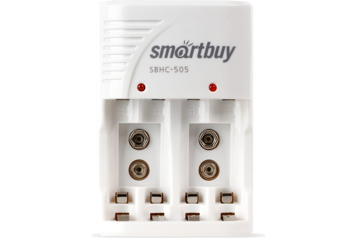 Зарядное устройство для аккумуляторов Smartbuy, 4xNi-Cd, Ni-MH, AA, AAA, крона, белый (SBHC-505)