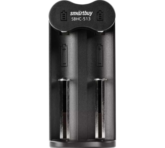 

Зарядное устройство для аккумуляторов Smartbuy, 2x16340 (RCR123A), 16650, 17650, 17670, 18350, 18490, 18500, 18650, 20700, 21700, 26650 Li-Ion, черный (SBHC-513)