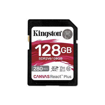 Карта памяти 128Gb SDXC Kingston Canvas React Plus Class 10 UHS-II U3 V60 (SDR2V6/128GB)