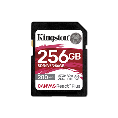 Карта памяти 256Gb SDXC Kingston Canvas React Plus Class 10 UHS-II U3 V60 (SDR2V6/256GB)