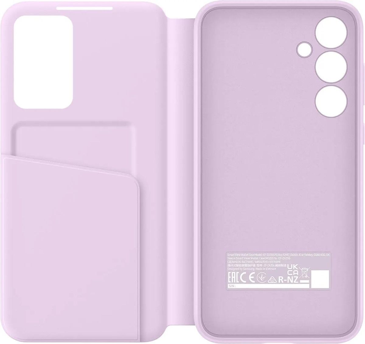 

Чехол-книжка Samsung Smart View Wallet Case для смартфона Samsung Galaxy A35, термопластичный полиуретан (TPU), лаванда (EF-ZA356CVEGRU)