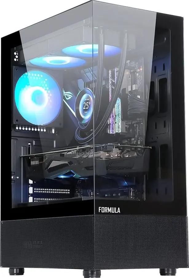 Корпус Formula Crystal Z1 PLUS, ATX, Midi-Tower, USB 3.0, USB Type-C, RGB подсветка, черный, без БП (CRYSTAL Z1 PLUS BK)