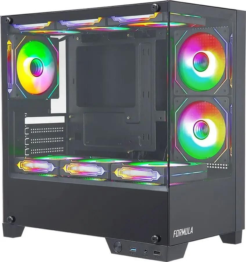 Корпус Formula Crystal Z1M, mATX, Mini-Tower, USB 3.0, RGB подсветка, белый, без БП (Crystal Z1M BK)