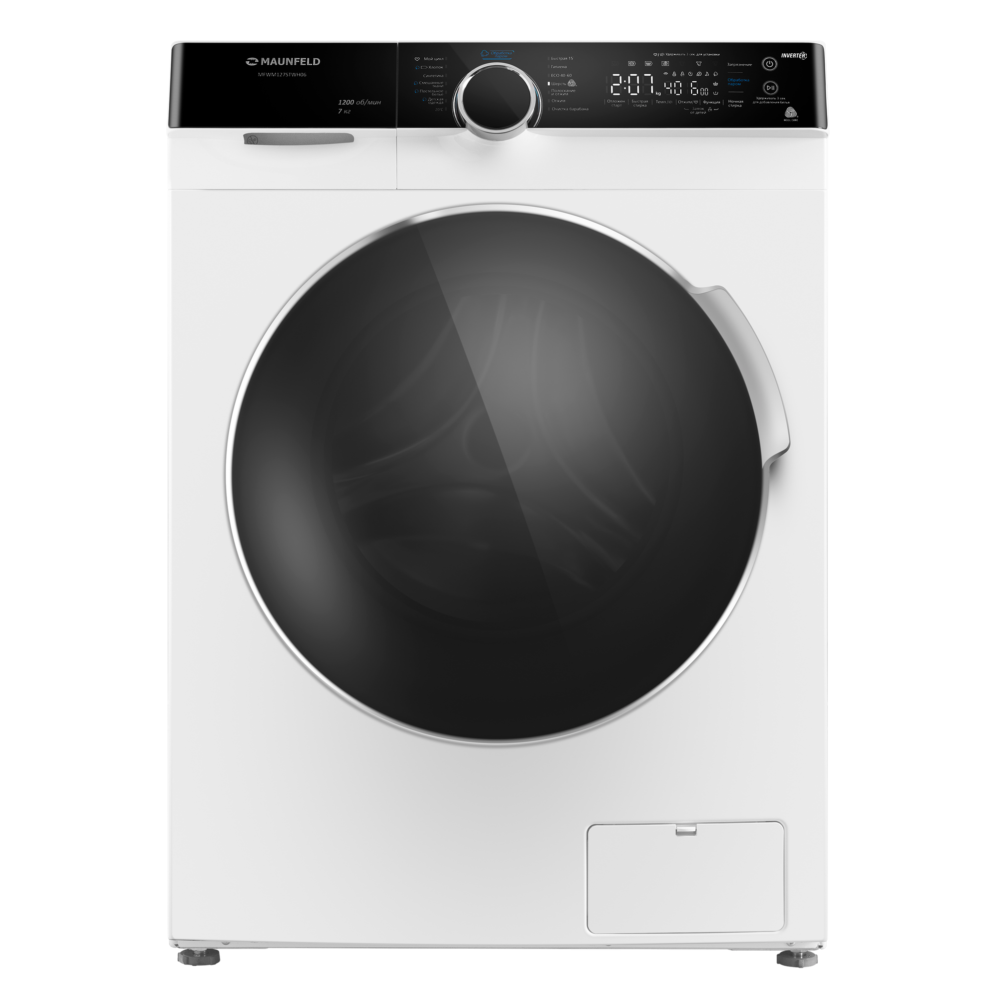 

Стиральная машина Maunfeld MFWM127STWH06, 7 кг, 1200 об/мин, белый (MFWM127STWH06), MFWM127STWH06