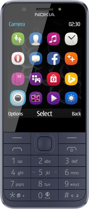 Мобильный телефон Nokia 230 Dual Sim, 2.8" 320x240 TN, 16Mb RAM, BT, 2-Sim, 1200 мА·ч, Series 30+, синий (16PCML01A02) б/у, незначительные следы эксплуатации, полный комплект