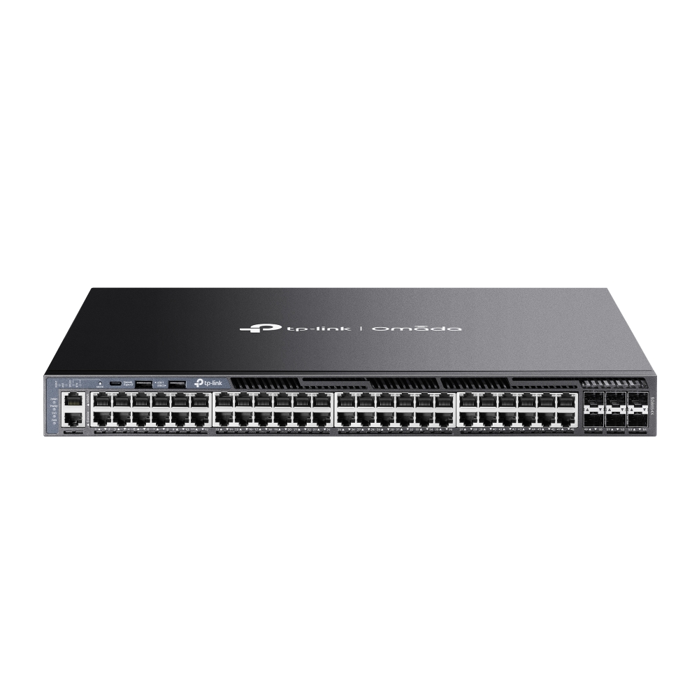 Коммутатор TP-Link Omada SG6654X, управляемый, кол-во портов: 48x1 Гбит/с, кол-во SFP/uplink: SFP+ 6x10 Гбит/с, установка в стойку (SG6654X)