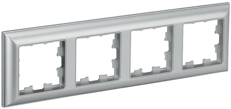 Рамка IEK BRITE РУ-4-Бр, 4-поста, алюминий