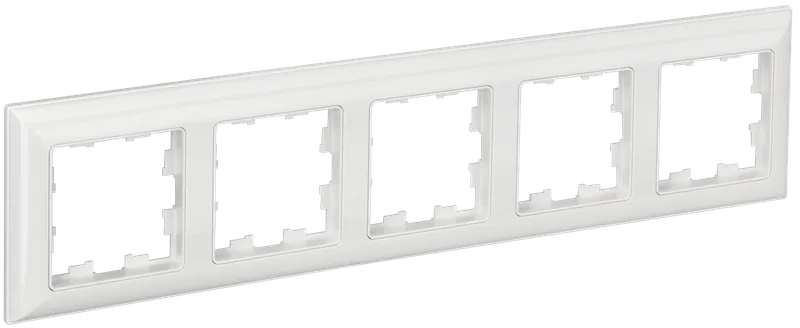 Рамка IEK BRITE РУ-5-Бр, горизонтальная и вертикальная, 5-постов, белый (BR-M52-12-K01) - фото 1