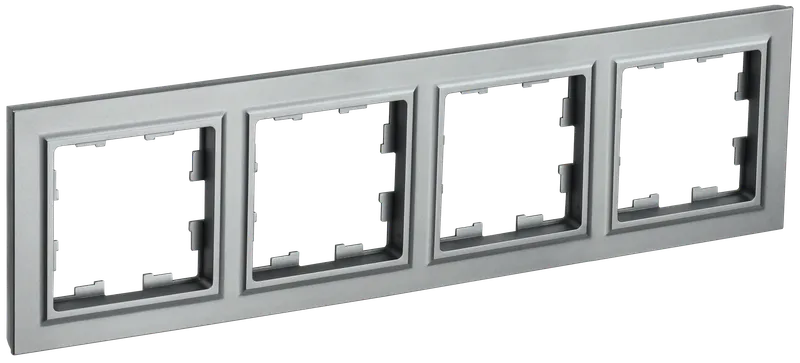 

Рамка IEK BRITE РУ-4-БрС, горизонтальная и вертикальная, 4-поста, сталь (BR-M42-K46), РУ-4-БрС