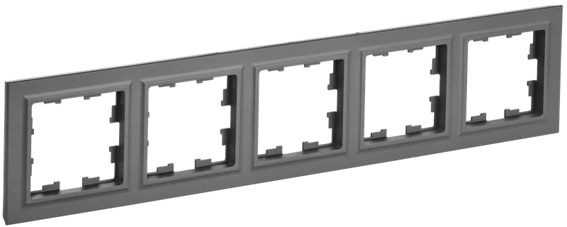 Рамка IEK BRITE РУ-5-БрГ, горизонтальная и вертикальная, 5-постов, графит (BR-M52-K53) - фото 1