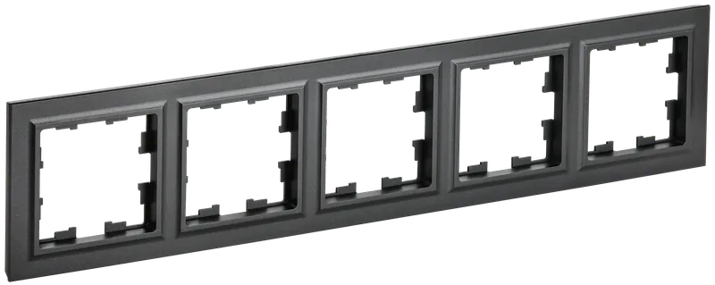Рамка IEK BRITE РУ-5-БрЧ, горизонтальная и вертикальная, 5-постов, черный (BR-M52-K02) - фото 1