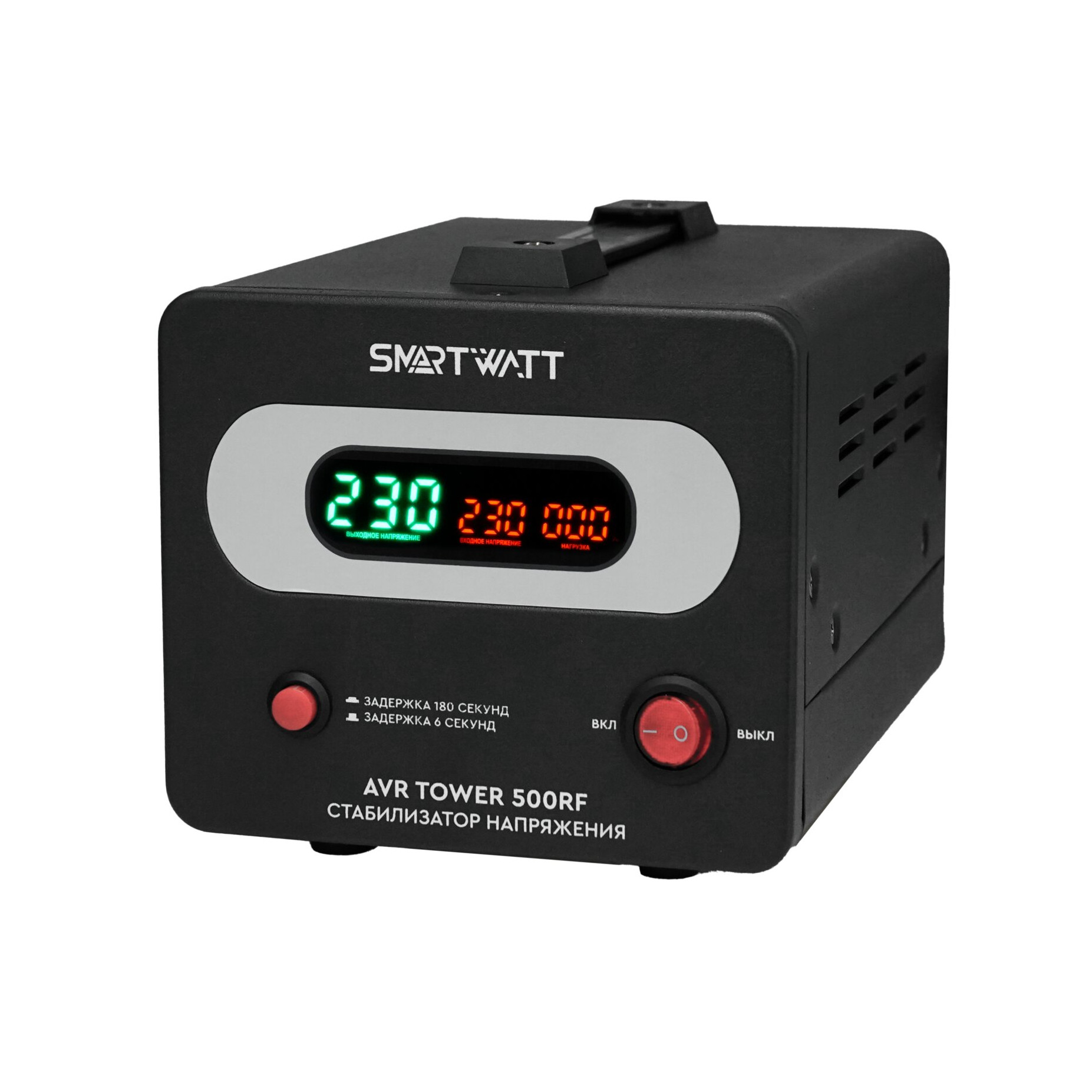 Стабилизатор напряжения SMARTWATT AVR TOWER 500RF, 500 VA, клеммная колодка, черный (4512020370006)