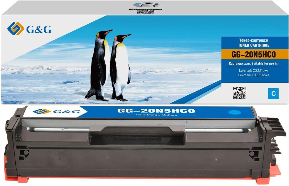

Картридж лазерный G&G GG-20N5HC0 (20N5HC0), голубой, 4500 страниц, совместимый для Lexmark CS331dw/CX331adwe