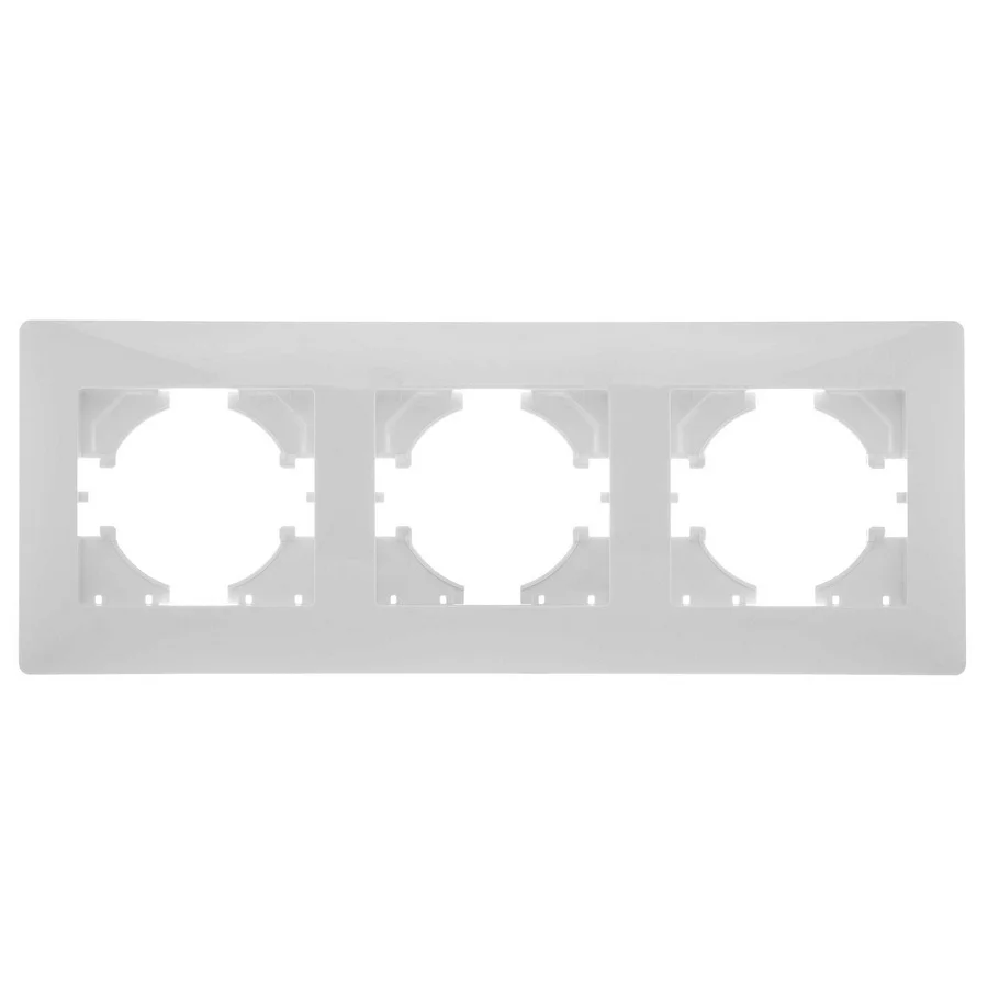 Рамка GUSI ELECTRIC Bravo, горизонтальная, 3-поста, белый (С1030-001) - фото 1