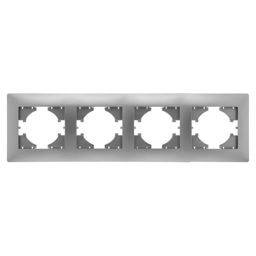 Рамка GUSI ELECTRIC Bravo, горизонтальная, 4-поста, серебро (С1040-004)