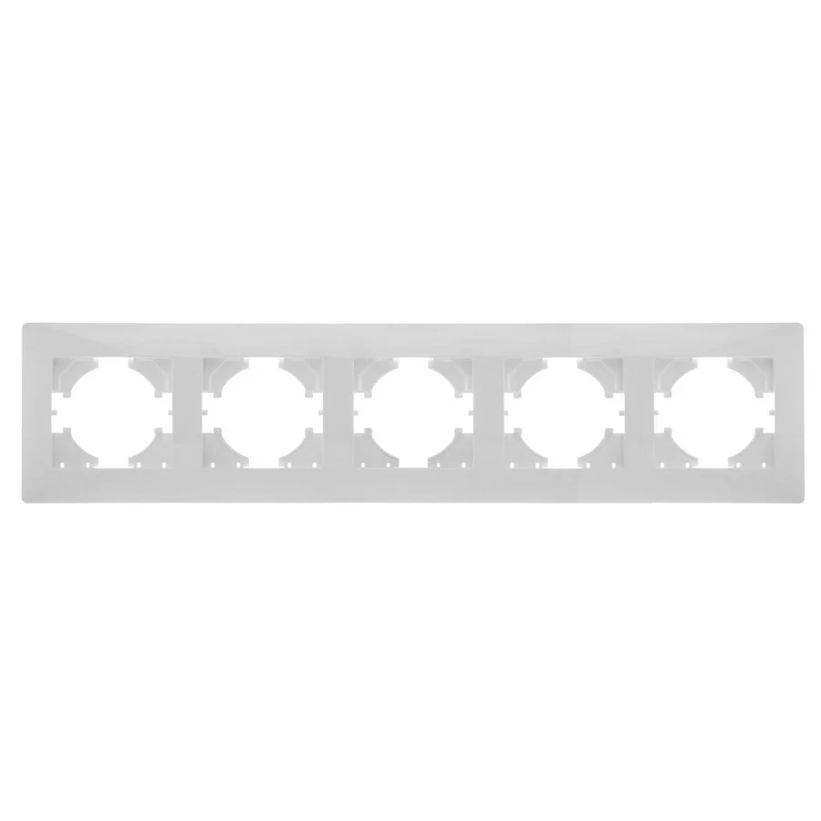 Рамка GUSI ELECTRIC Bravo, горизонтальная, 5-постов, белый (С1050-001) - фото 1