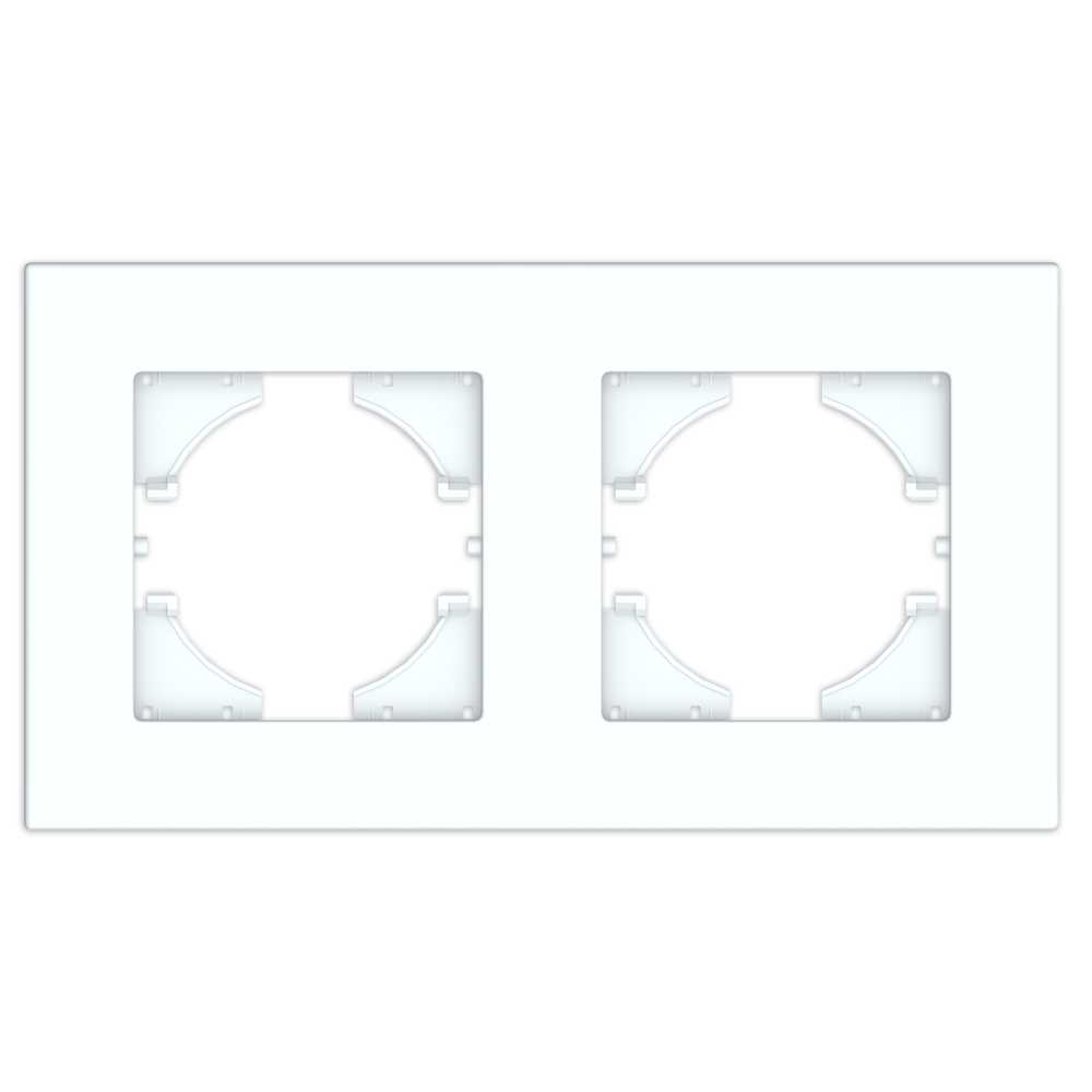 Рамка GUSI ELECTRIC City, горизонтальная, 2-поста, белый (С1112-001) - фото 1
