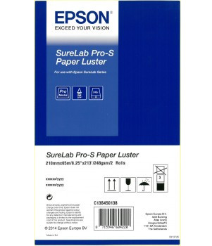 Фотобумага рулон 21 см x 65 м, 248 г/м², полуглянцевая, 2 рулона, Epson SureLab Pro-S Paper Luster (C13S450138BP)