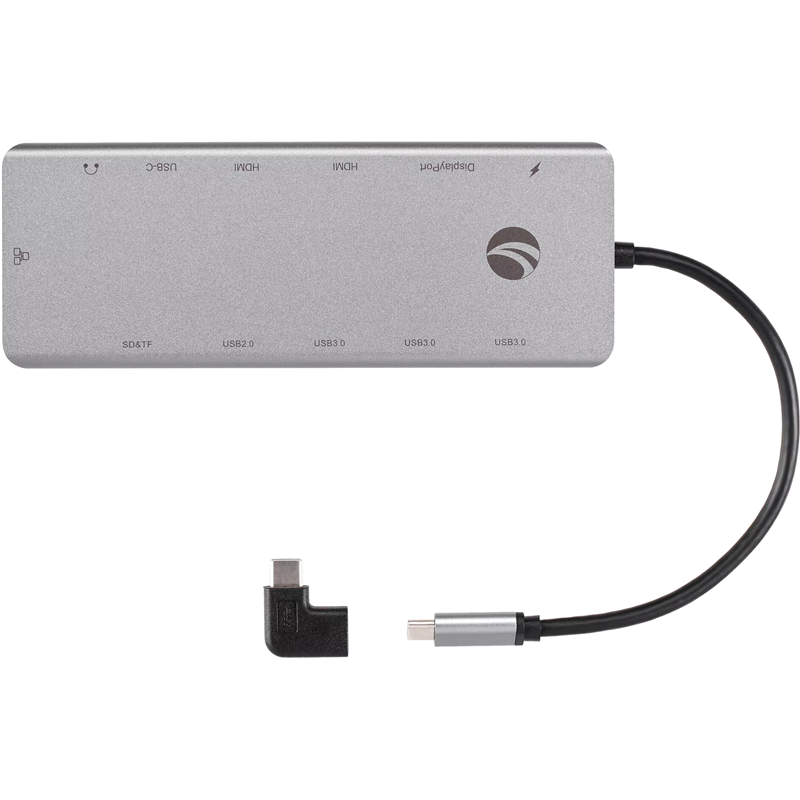 Док-станция VCOM CU4706, (2HDMI+DP)4K*60Hz+3USB3.0+TC+USB2.0+RJ45+SD+TF+PD+audio+TCадаптер, серый (CU4706) б/у, отказ от покупки, следы эксплуатации, полный комплект, неродная упаковка
