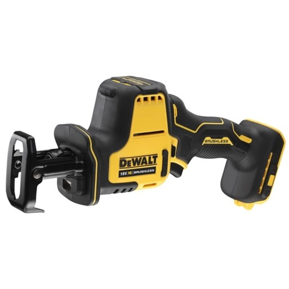 Сабельная пила DeWALT DCS369N, аккумуляторная, подсветка, Li-Ion, 18 В, бесключевая замена оснастки, поставляется без аккумуляторов и зарядного устройства (DCS369N-XJ)