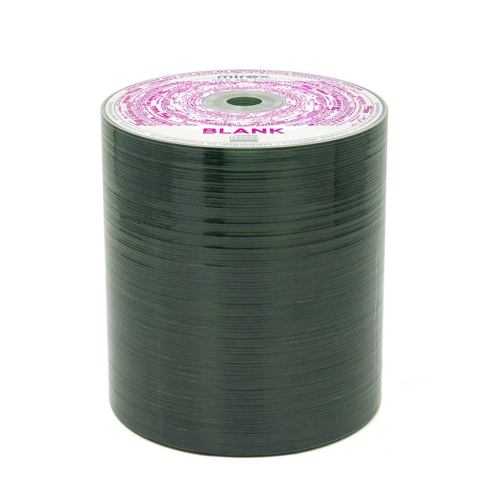 Диск Mirex CD-R, 700Mb, 48x, Blank, термопленка, 100 шт, Printable (UL120030A8T)
