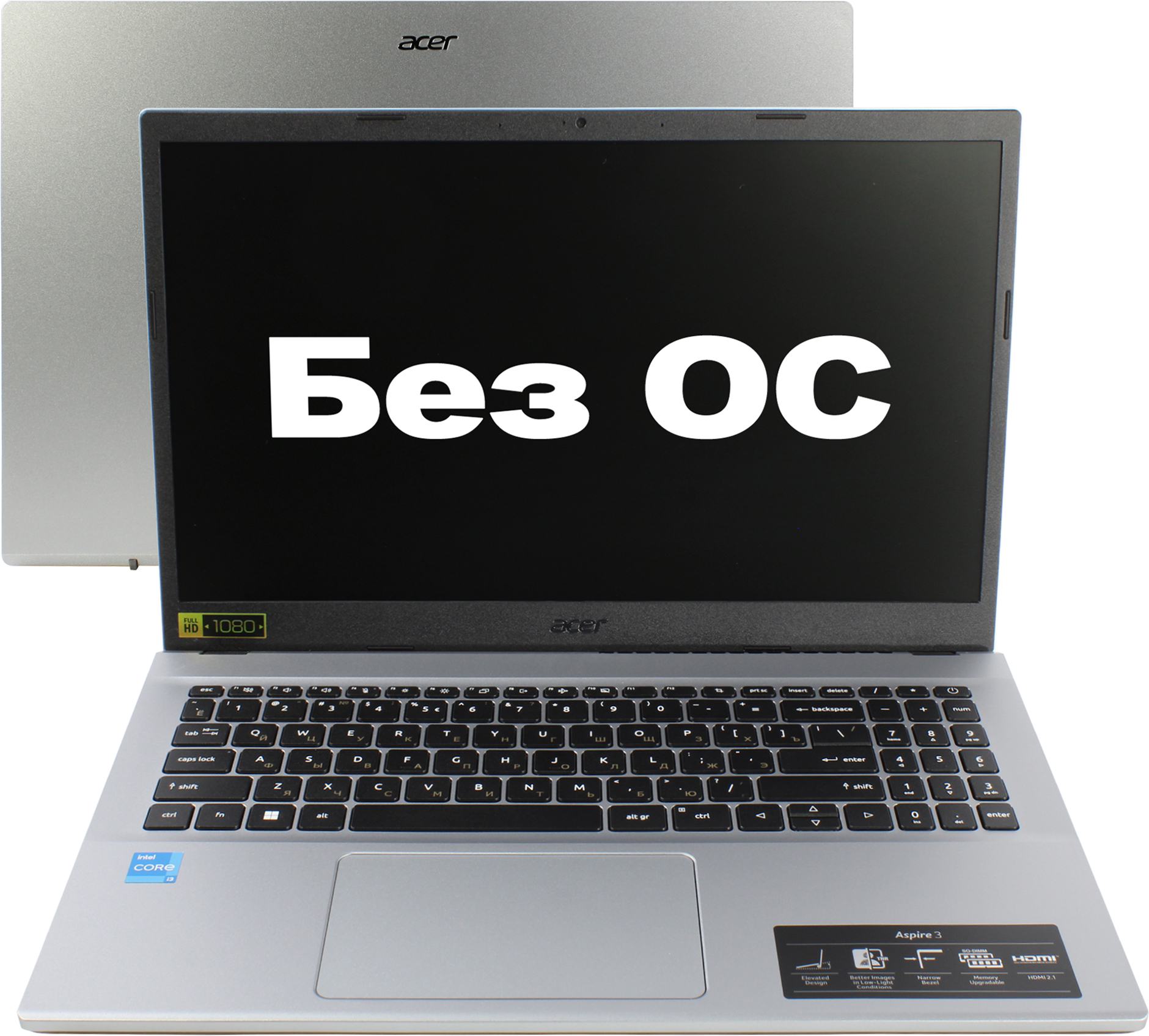 

Ноутбук Acer Aspire 3 A315-59-39S9 15.6" 1920x1080, Intel Core i3 1215U 1.2 ГГц, 8Gb RAM, 256Gb SSD, без OC, серебристый (NX.K6TEM.004), A315-59-39S9
