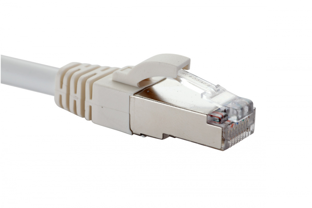 Патч-корд FTP кат.5e, 2 м, RJ45-RJ45, белый, CU, экранированный, LSZH, Eurolan 21D-F5-02WT (21D-F5-02WT) - фото 1